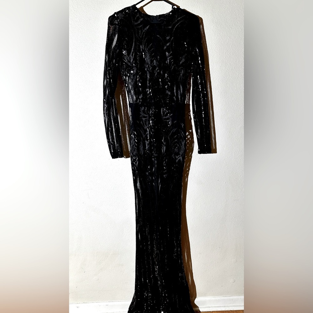Black Sequin Reveal Dress